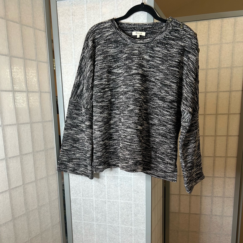 Madewell Women's Black and White Sweater